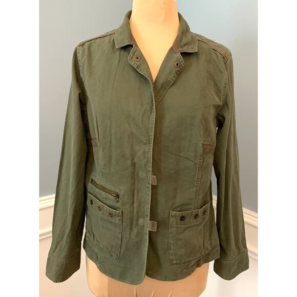 Columbia Utility Jacket Womens L Safari Field Chore Barn Military Olive Hiking - Picture 1 of 10